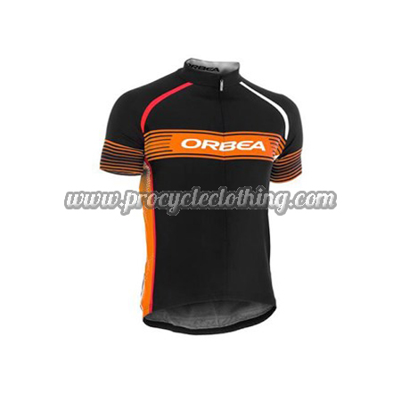 black and orange cycling jersey