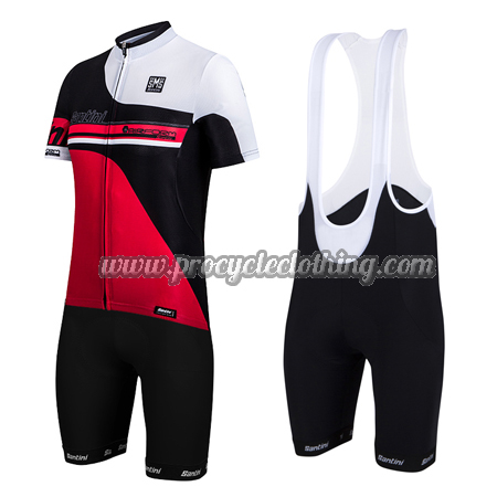 2017 Team Santini Riding Wear Cycle Jersey and Padded Bib Shorts White ...