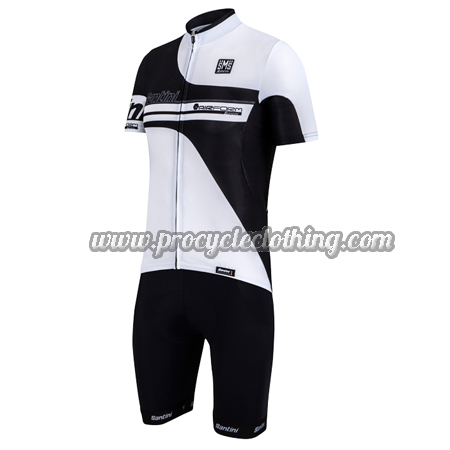 2017 Team Santini Riding Clothing Set Cycle Jersey and Shorts White ...