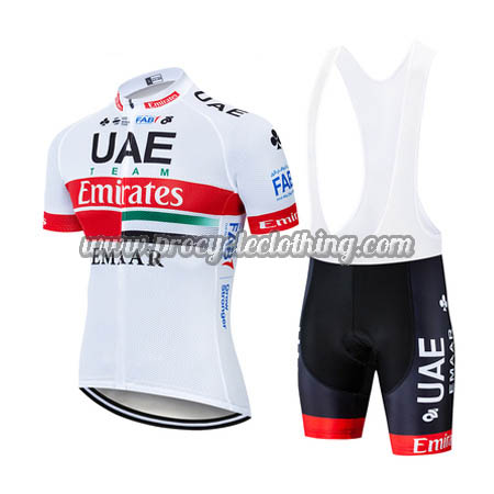 2019 Team UAE Emirates EMAAR Riding Wear Cycle Jersey and Padded Bib ...